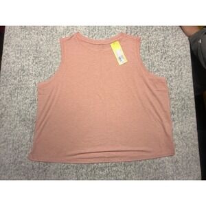 All in Motion Womens Coral Pink Tank Top Sleeveless Crew Neck 1XL NWT loose Fit‎